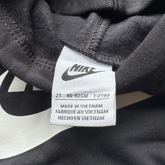 Nike Toddler Boy 2 Piece Hooded Jogging Set Black Gray White 2T Sweats NWT - Picture 3 of 5